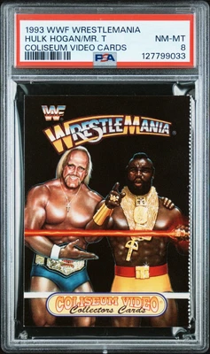 Coliseum WWF WrestleMania Hulk Hogan Mr. T 1993 PSA 8 casi nuevo como nuevo Foto 1 de 2