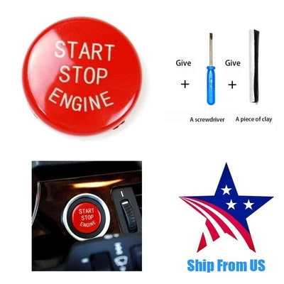 Interruptor de arranque/parada del motor Reemplace la cubierta del botón para BMW X1 X3 X5 3 5 Series E90 Foto 1 de 4