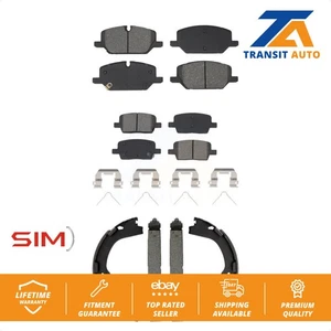 Front Rear Semi-Metallic Brake Pads And Parking Shoes Kit For Chevrolet Camaro - Picture 1 of 12