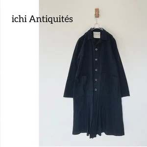 ICHI Antiquites Cotton Linen Biesen Long Coat Black Damen Jacke - Bild 1 von 24