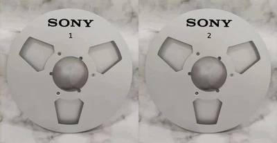 Un par de carretes de cinta Sony plateados de 10,5"" carrete de aluminio de alta calidad Foto 1 de 2