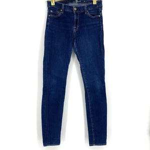 7 For All Mankind Jeans Womens Skinny Dark Wash Jeans Size 27 - Picture 1 of 9