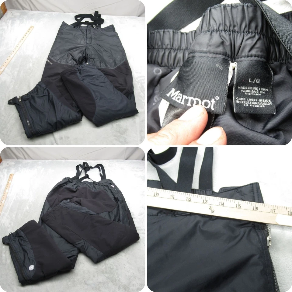 Marmot Snow Bibs Pants Mens Large Black Insulated Water Resistant Ski 32x33 - Image 1 of 4