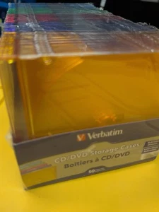Verbatim CD DVD Storage Slimcases Jewel Cases Slimline Multi Color 50 Pack NEW! - Picture 1 of 9