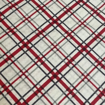Waverly Inspirations Cotton Bias Plaid Onyx Fat Eight 9”x21” New - Image 1 of 2