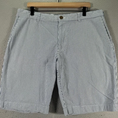 Brook Brothers Chino Shorts Mens 38 Blue White Stripe Classic Comfort Preppy 10" - Image 1 of 4