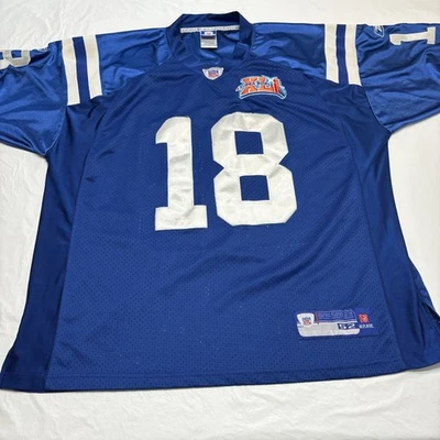 Camiseta deportiva para hombre Peyton Manning Indianapolis Colts Super Bowl XLI On Field Reebok 52 Foto 1 de 4