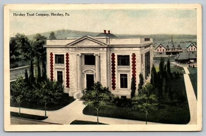 Cartolina d'epoca Hershey Trust Company costruzione Hershey PA - Foto 1 di 2
