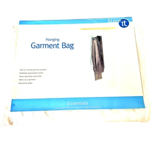Essentials Hanging Garment Bag Breathable Polypropylene Store It 54 x15 x20 *New - Picture 1 of 5