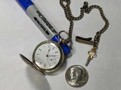 Antique Pocket Watch Albert Lavallee Geneva Swiss KEY WIND SET FINE SILVER CASE - Image 1 of 4