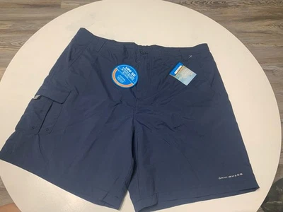 Shorts de proteção solar masculino azul marinho Columbia Cargo Omni Shade tamanho XL novo - Imagem 1 de 4