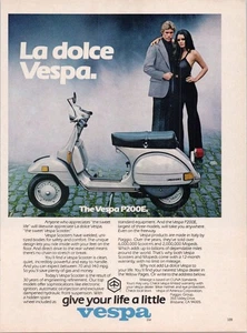 Vespa P200E Vintage Print Ad 1979 Scooter Italian Design Collectible - Picture 1 of 1