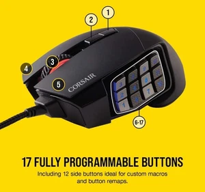 Corsair SCIMITAR RGB ELITE Gaming Mouse 18,000 DPI CH-9304211-NA - Afbeelding 1 van 5