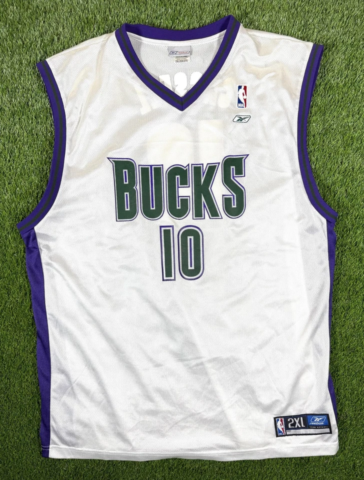 Milwaukee Bucks Sam Cassell Jersey Mens 2XL White NBA #10 Reebok 2000s - Image 1 of 4