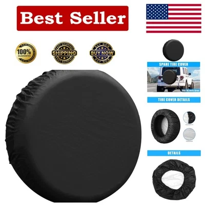 Universal 14 Inch Black Polyester Spare Tire Cover for Jeep & SUV Protection Foto 1 de 4