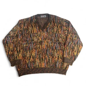 Vintage Coogi Style 3D Premium Knit Multicolored Sweater Size Large - Picture 1 of 5