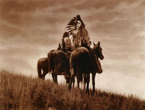Fotografía artística indígena nativo americano de los Cheyenne Warriors 22x30 Edward S. Curtis - Imagen 1 de 1