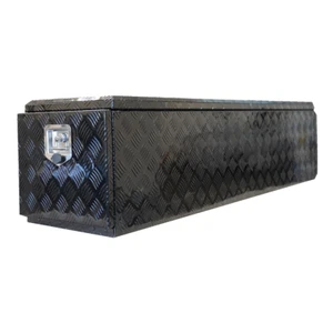 1560*400*400mm Black AluminiumUte Trailer Caravan Drawbar 3 Door Camper Toolbox - Picture 1 of 4