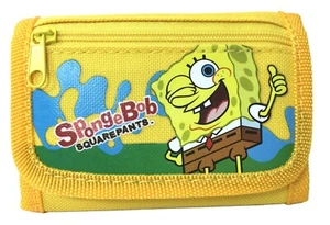 Spongebob Squarepants Kids Tri-Fold Wallet Coin Holder Bag [Yellow] - Picture 1 of 3