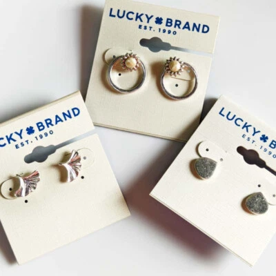 Nuevos 3 pares de aretes marca de la suerte regalo vintage mujeres fiesta vacaciones joyería Foto 1 de 4