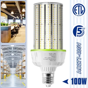 480V 100W LED Corn Light Cob Bulb Replace 400W MH/HPS Industrial Commercial Lamp - Picture 1 of 10