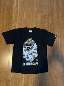Camisa A Bathing Ape Bape Para Hombres Pequeña Camuflada Cabeza Grande Brezo Blanco y Negro Camiseta - Imagen 1 de 9