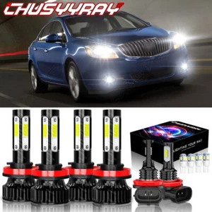 For Buick Verano 2012-2017 6x 6000K LED Headlight + Fog Light Bulbs Combo - Picture 1 of 15