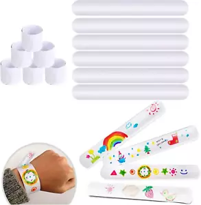White Slap Bracelets, DIY Slap Bracelets for Kids Blank Slap Bracelets Bulk - Picture 1 of 12