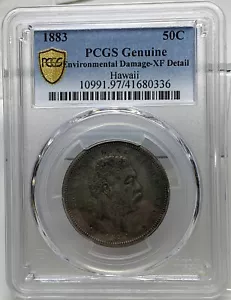 1883 Hawaii Kalakaua halber Dollar - PCGS XF Details - Bild 1 von 3