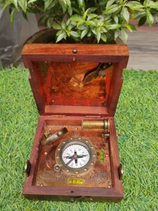 Nautical brass marine master box London, direction compass, telescope, magnify - Picture 1 of 9