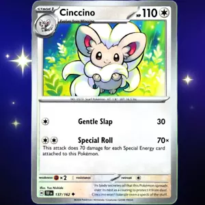 Cinccino - Poco común - Juego de cartas coleccionables Pokémon Fuerzas temporales escarlata y violeta #137/162 - Imagen 1 de 3