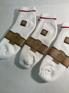White Quarter Socks Red Stripe Three Pairs - Picture 1 of 7