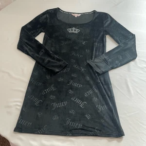 NWT Juicy Couture Black Velvet Dress Size Large New - Picture 1 of 9