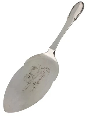 Raro servidor de peces danés 830 plata GEORG JENSEN 10 5/8" CON CUENTAS ~ sin mono Foto 1 de 4
