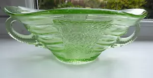 Vintage Sowerby green glass bowl with elephant handles, Art Deco 1930s - Picture 1 of 7