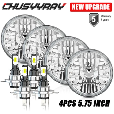 4x Faros LED HI/LO DRL blancos de 5,75" pulgadas para Pontiac Bonneville 1962-1974 Foto 1 de 4