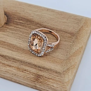 Anillo 7 Hermanas Encantadoras "Pin Up" Cristal Champagne y Estrás, Oro Rosa, 6 - Imagen 1 de 12