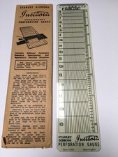 STANLEY GIBBONS INSTANTA PERFORATION GAUGE, OLDER STYLE THICK PLASTIC, CARD CASE