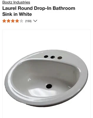 Fregadero de lavabo Bootz 021-2435-00 Laurel blanco porcelana/acero 7-13/16 Hx19 pulgadas Foto 1 de 3