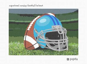 Football Helmet Needlepoint Kit or Canvas - Picture 1 of 2
