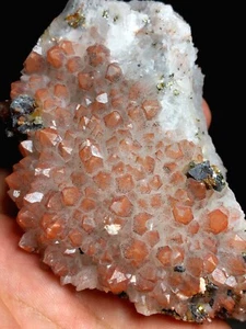 217g natürlicher roter Quarz Kristall Geode Cluster & Chalkopyrit h56 - Bild 1 von 7