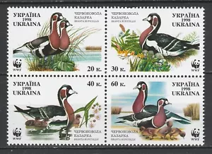 Ukraine 1998 WWF Birds, Ducks 4 MNH stamps - Picture 1 of 1
