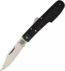 J. Adams Sheffield England Folding Knife 3.5" Stainless Blade Black Composition - Picture 1 of 1