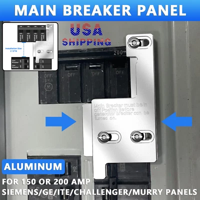 For GE Siemens ITE Murry Generator Interlock Kit 150 / 200 Amp Main Panel Billet - Image 1 of 4