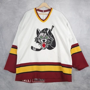 Vintage Chicago Wolves Jersey Size 52 White Authentic IHL Team Issue MIC Bauer - Picture 1 of 24