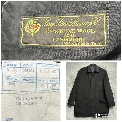 Loro Piana Saks Fifth Ave  Made Italy Black Cashmere Virgin Wool  Jacket 54/44 - Image 1 of 4
