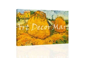 Haystacks In Provence-Van Gogh - CANVAS OR PRINT WALL ART - Picture 1 of 3