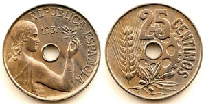 Spain-II Republica. 25 Centimos. 1934. Madrid. EBC/XF. Niquel 7 g. Muy bonita - Imagen 1 de 1