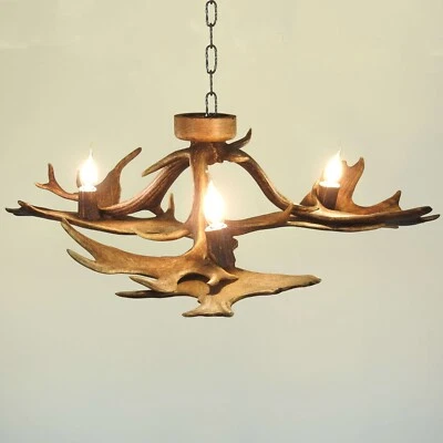 Real Low Ceiling Antler Chandelier for 3 Lights with Antler Bulb Sockets - Image 1 of 4
