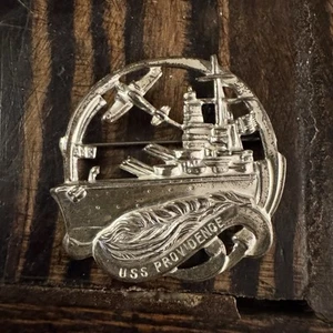 USS Providence Sterling Silver 1940s Round Pin HTF - Picture 1 of 8